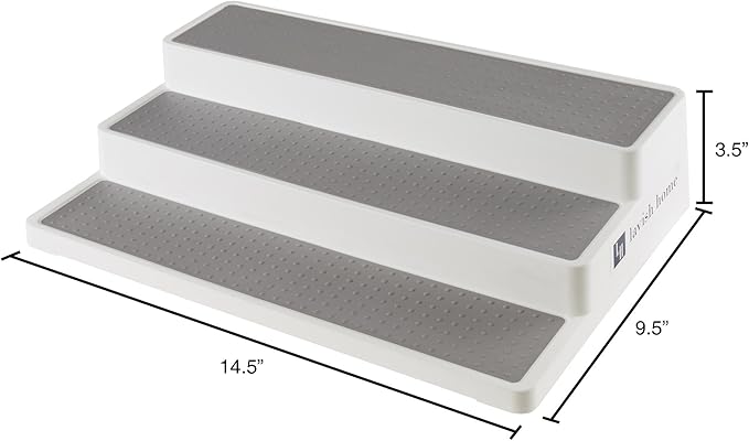 Lavish Home 3 Tier Spice Step Shelf- Kitchen Cabinet, Countertop and Pantry Spices and Seasoning Organizer (Great for Household Organization) 14.5 x 9.5