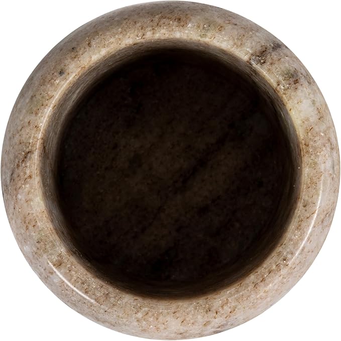 Creative Co-Op Modern Marble Canister with Wood Lid, Natural