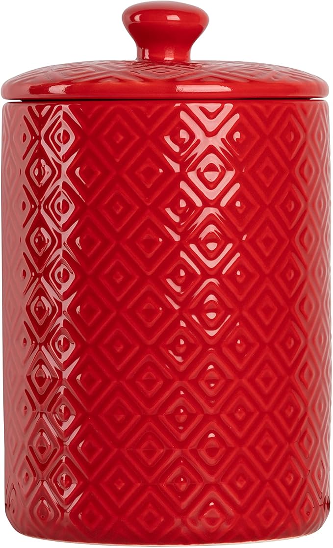 10 Strawberry Street Kitchen Canister, 3 Piece Set, Diamond Red
