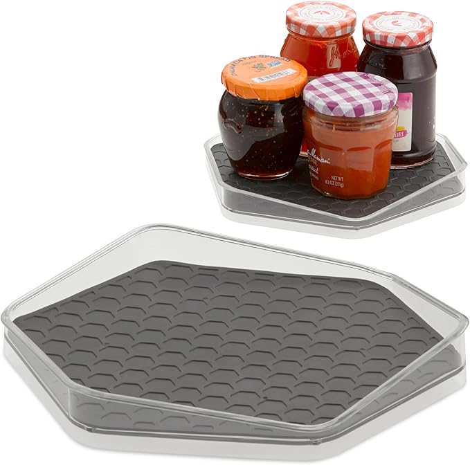 Spectrum Lazy Susan Organizer, Hexa Small (1-Pack) - Lazy Susan Turntable for Cabinet, Refrigerator, Pantry, Table, & Shelf - Rotating & Spinning Pantry Organization - Spice Rack Storage for Fridge