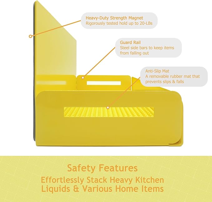 Magnetic Spice Rack for Refrigerator, Heavy Duty Metal Magnetic Shelf for Fridge, 6" Deep Kitchen Spice Organizer and Storage, 20LB Max Capacity, Animal Pattern