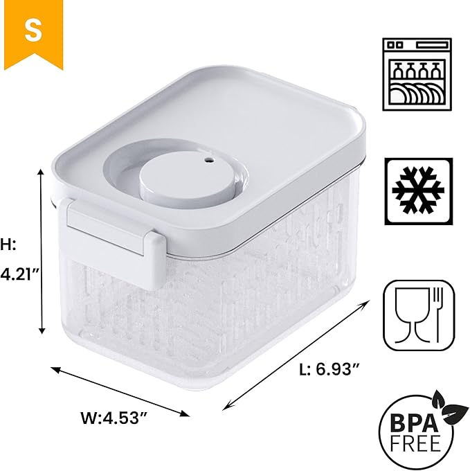 vacane Produce Saver, Fruit Storage Containers Produce Containers Berry Containers with Colanders, 3.8 Cup