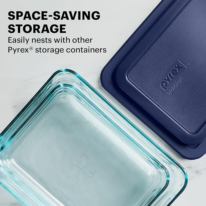Pyrex Simply Store (5-Pack) Medium Glass Food Storage Containers Set, (3, 4 & 6 Cup) Meal Prep Containers With BPA-Free Lids, Dishwasher & Microwave Safe