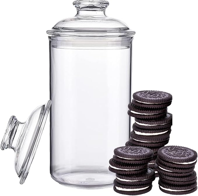 JOEY'Z 34oz/1L - Acrylic Airtight Candy Jar Cookie Jar - Candy Jars with Lids Apothecary Jars With Lids - Laundry Pods Container Laundry Pod Container