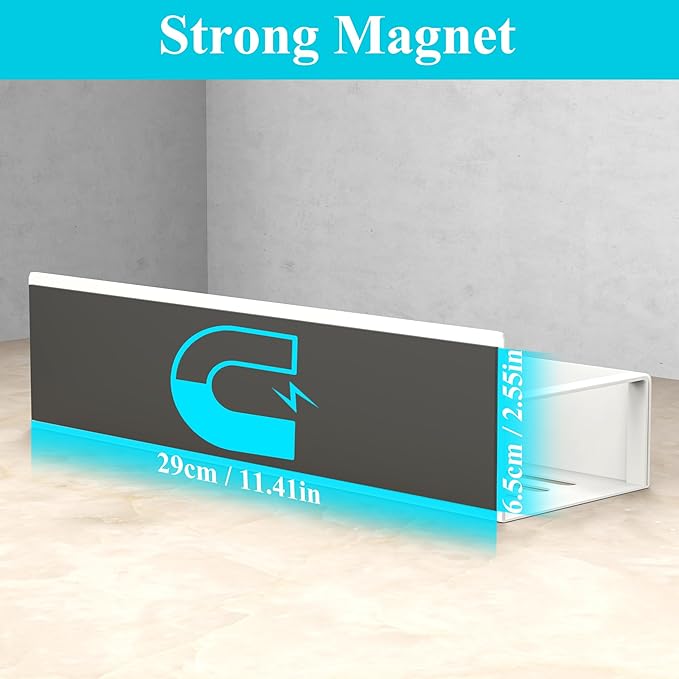 4 Pack Magnetic Spice Storage Rack Organizer for Refrigerator and Oven, Cream White Fridge Organizers and Storage