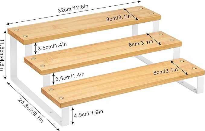 Spice Rack Kitchen Cabinet Organizer - 3 Tier Seasoning Organizer Shelf, Step Spice Storage Holder for Kitchen Cabinet, Pantry, Cupboard, Countertop