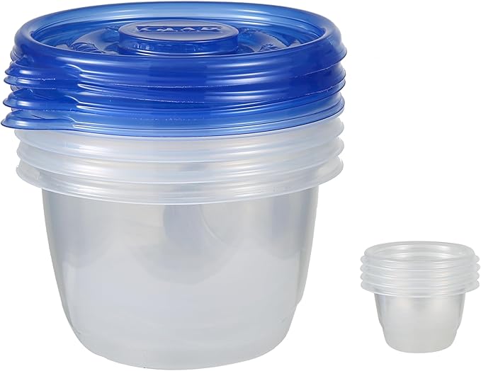 GladWare To Go Lunch Food Storage Containers, Medium Round Holds 32 Ounces of Food, 4 Count Set