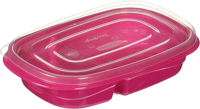 Rubbermaid TakeAlongs Sandwich Food Storage Containers, 3.7 Cup, Colors may vary