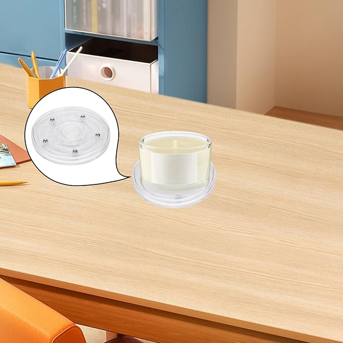 4Pcs 3-Inch Plastic Turntable Acrylic Turntable Organizer Bearings Hardware for Kitchen Spice Rack Table Cake (Clear)