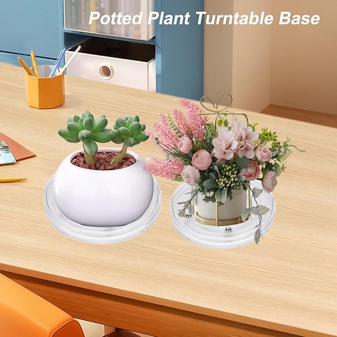 4Pcs Plastic Turntable Acrylic Turntable Bearings Hardware for Kitchen Spice Rack Table Cake 100mm/4inch