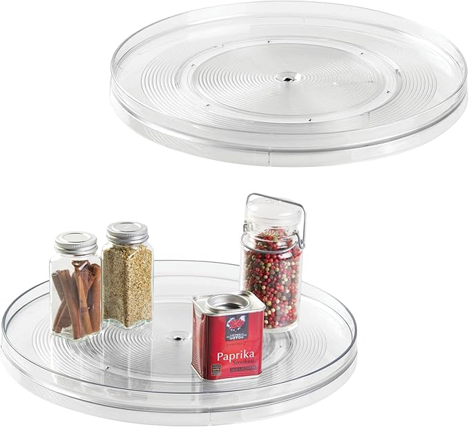 iDesign Linus Turntable Kitchen, Pantry or Countertop Organization, 11 Inches, Clear