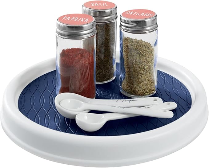 Copco 5224644 9" Turntable Lazy Susan, 9-Inch, White/Blue