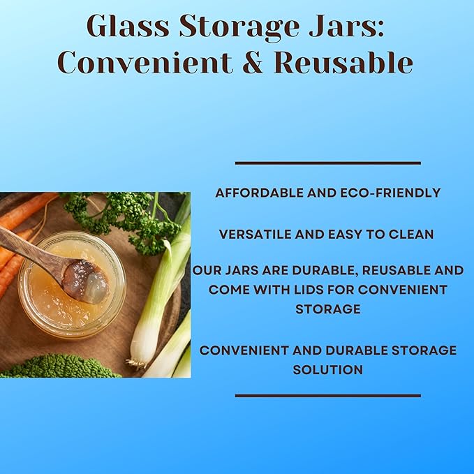 JARMING COLLECTIONS Mason Jars 16 oz Glass Extra Wide Mouth Pint Storage Jars with Lids - BPA Free Plastic Storage Lids - Made in USA - Pint Glass Jars 16 oz with Lids, Ryan16WTX3