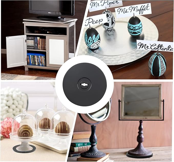 6” Black Acrylic Turntable Organizer, Rotating Organizer Swivel Plate for Bathroom Kitchen Cabinet Table Spice Rack Cake Pantry