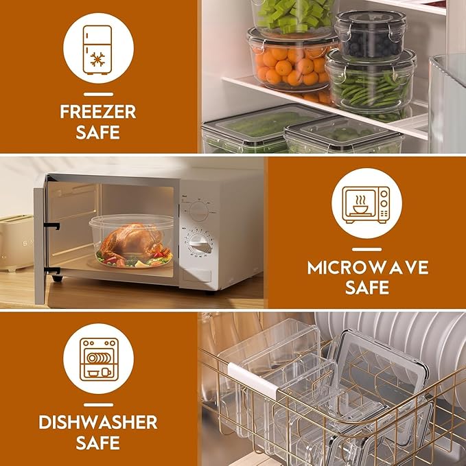 40 Pcs Food Storage Containers with Lids Airtight (20 Containers & 20 Lids), Plastic Meal Prep Container for Pantry & Kitchen Organization, BPA-Free, Leak-Proof with Labels & Marker Pen