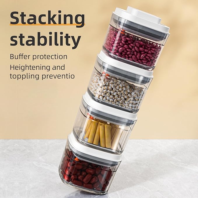 Food Storage Jars with POP-UP Lids- 2 Piece(0.34qt / 11oz),Airtight Food Storage Containers,Storage for Milk Powder Coffee Candy Noodles Nuts for candy