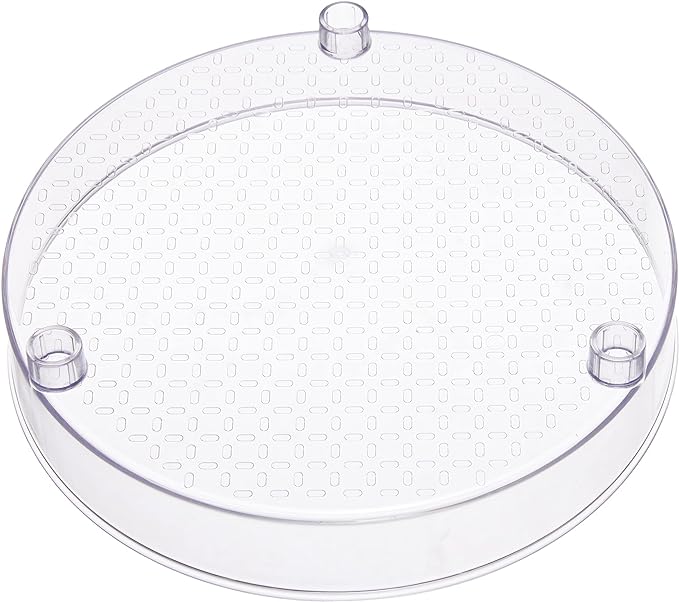 Amazon Basics Lazy Susan Turntable Organizer, 9" Diameter, 2 Tier, Clear