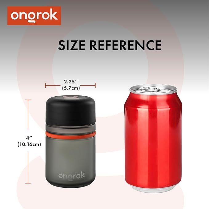 ONGROK Glass Storage Jar, 180ml, 3 Pack, UV Herb/Spice Jar with Child Resistant Lid, Color-Coded Glass Containers Air Proof to Preserve Smell and Aroma, Perfect Size to Store in a Drawer or Cupboard