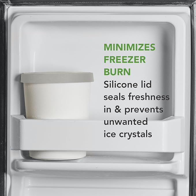Tovolo Stackable Sweet Treat Ice Cream Tub With Tight-Fitting Silicone Lid, Freezer Storage Container for Sorbet & Gelato, BPA-Free & Dishwasher-Safe, Oyster Gray