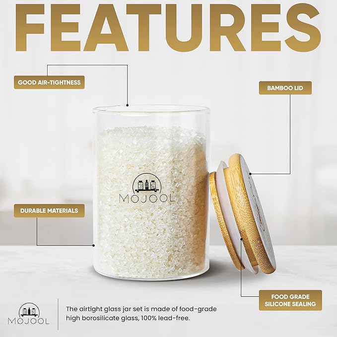 4/12 Pieces Glass Spice Jars with Bamboo Airtight Lids, Labels, Marker, and Cone- Clear Multipurpose Storage Containers (12)
