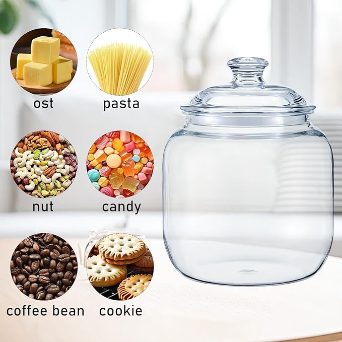 Acrylic Airtight Cookie Jar Clear Apothecary Jar with lid,Ideal Food Storage Jar Food Canister Decorative storage canisters with lids for Kitchen,Home,Bathroom,Wedding Decor,125OZ