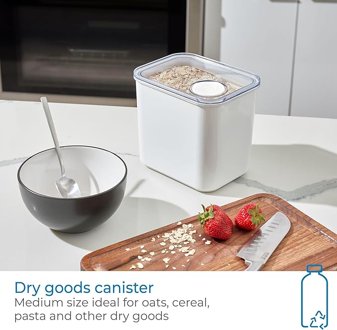 InterDesign iDesign Small Airtight Kitchen Canister with Removable Pour Cap - Set of 4 - White