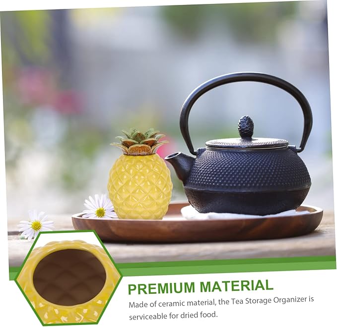 Pineapple Tea Cookie Storage Jar Tea Jars for Loose Tea Mini Ceramic Canisters Snacks Jar Handmade Containers & Storage Containers with Lids Ceramics Ceramic Pot Seal Travel