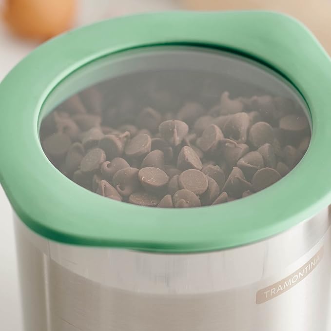 Tramontina 4 Pc Stainless Steel Canister Set Mint Green, 80204/025DS