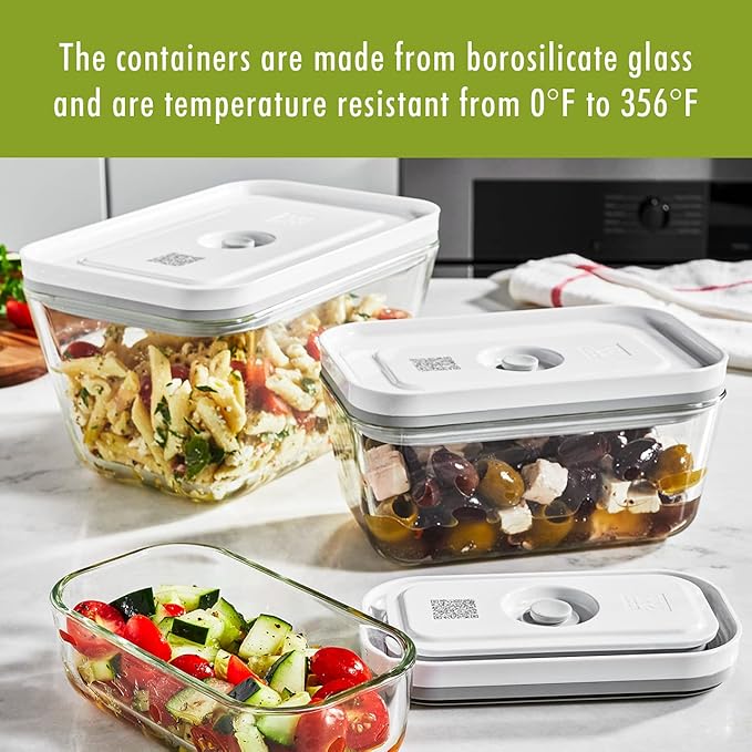 ZWILLING Fresh & Save Glass Small Airtight Food Storage Container, Meal Prep Container, Food Saver