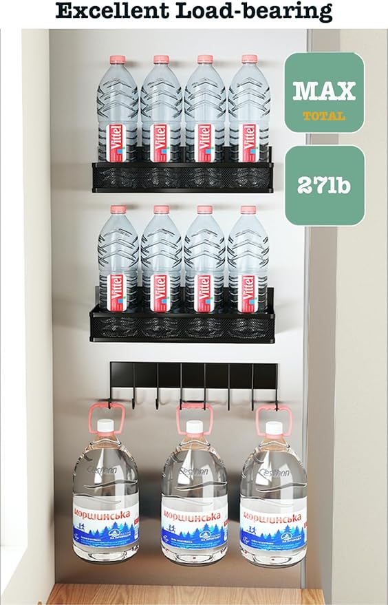 AHERO 1 Pack Magnetic Spice Storage Rack Organizer for Refrigerator, Black Fridge Organizers and Storage
