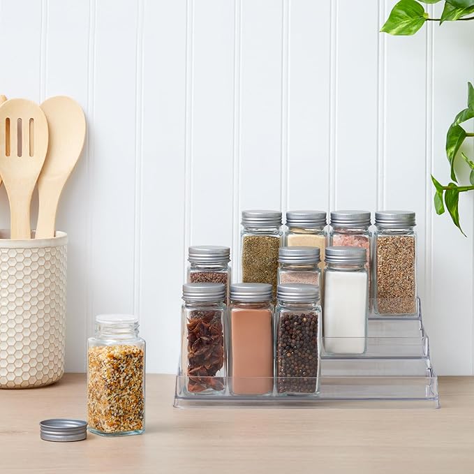 3-Tier Spice Rack Organizer Clear Storage Shelf for Kitchen, Bathroom, Bedroom & Office, Home Storage and Organization