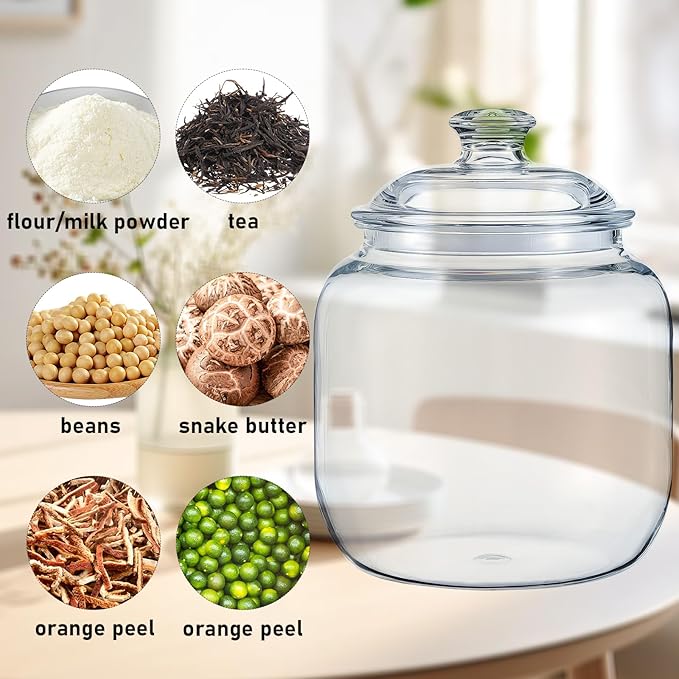 Acrylic Airtight Cookie Jar Clear Apothecary Jar with lid,Ideal Food Storage Jar Food Canister Decorative storage canisters with lids for Kitchen,Home,Bathroom,Wedding Decor,125OZ