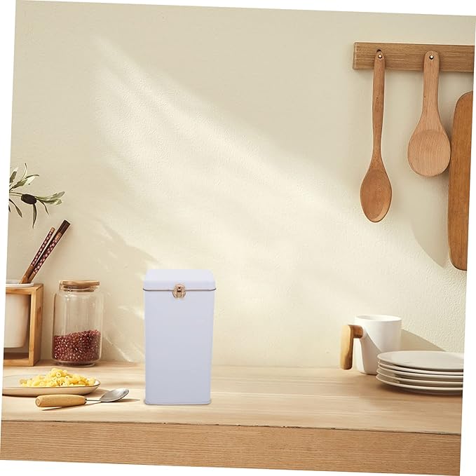 Metal Tea Canister with Airtight Lids Candy Jar Kitchen Storage Jar Tea Tin Tins Tea Storage Jar Jars with Lid Food Storage Tin Container White Tea Box Loose Tea Tinplate