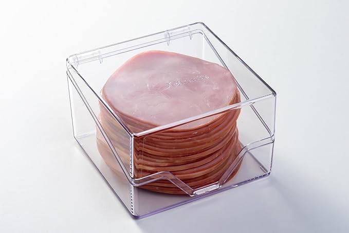 Mini Deli Keeper | Food Storage Container with Hinged Lid | Small Cold Cuts and Cheese Organizer for Refrigerator | Dishwasher Safe | Made in USA