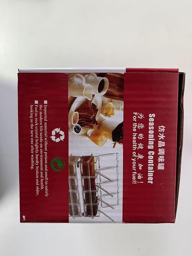 V·RESOURCING Clear Seasoning Box, 3 Pieces Seasoning Rack Spice Pots Storage Container for Spice Salt Sugar Cruet Liquid,Condiment Jars with 3 Spoons