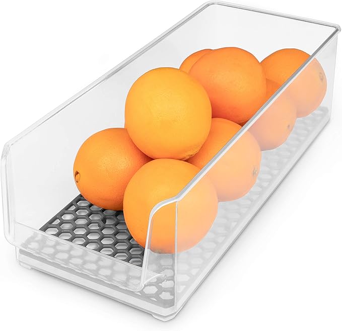 Spectrum Hexa in-Fridge Large Refrigerator Organizer Bin for Storage and Organization of Fruit Vegetables Produce and More, 15 x 6 x 4.25