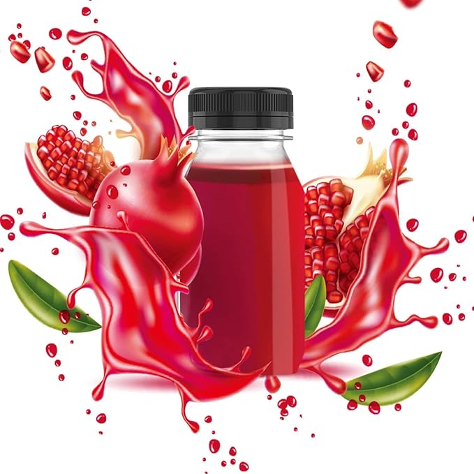 10 Pcs 6 Ounce Plastic Juice Bottle Drink Containers Juicing Bottles with Black Lids, Suitable for Juice, Smoothies, Milk and Homemade Beverages