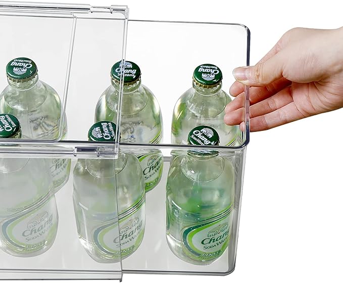 loobuu Plastic Storage Drawer, Clear Stackable Storage Bin, Multi-Use Large Organization Solution for Kitchen, Pantry, Bathroom, Home, Snack, Makeup, Under Sink Organizer Vanity Cabinet
