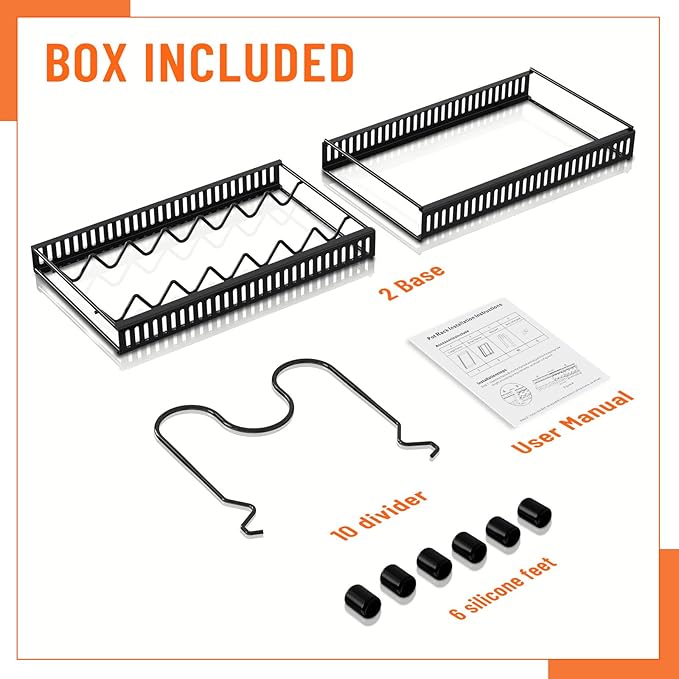 AHNR Expandable Pot and Pan Organizers Rack, 10+ Pans and Pots Lid Organizer Rack Holder, Kitchen Cabinet Pantry Bakeware Organizer Rack Holder with 10 Adjustable Compartments (Black)