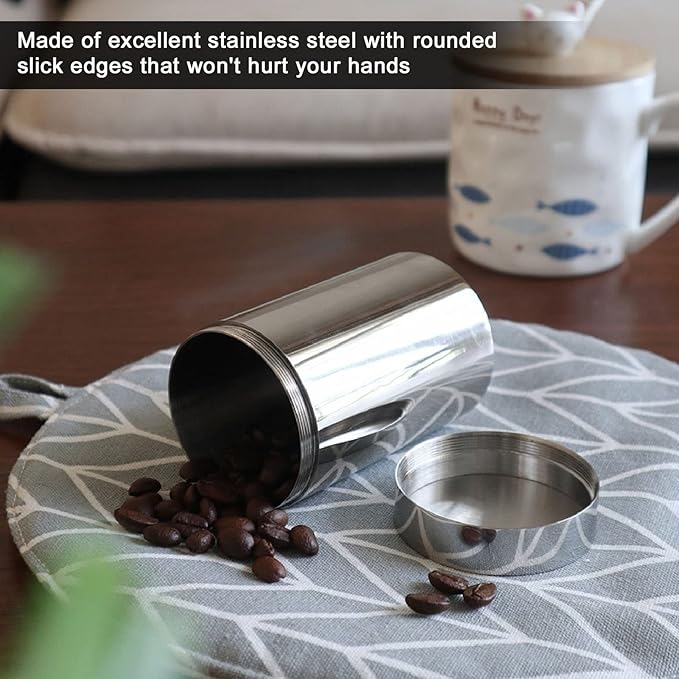 Small Tin Can Box, 304 Stainless Steel 14oz Canister for Coffee Tea Candy, Loose Leaf Tea Tin Containers Storage with Airtight Lids for Storage Loose Leaf Sugar Herbs Spices