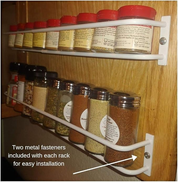 Expandable Rack (chrome, set of 3)-Mount on cabinet door/pantry/wall-Convenient storage for spices, K-cups, medications, acrylic paints & more-Great for use in kitchens, bathrooms & RV/campers