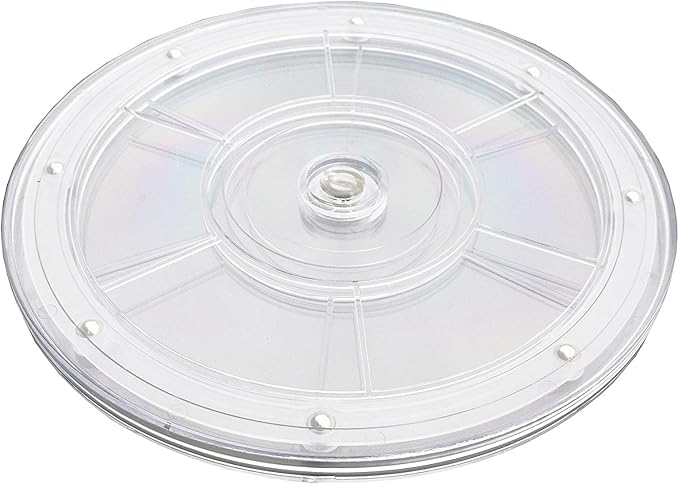 FixtureDisplays® 8" Clear Plastic Spinner Lazy Susan Turntable Organizer for Spice Rack Table Cake Kitchen Pantry Decorating 16973-FBA