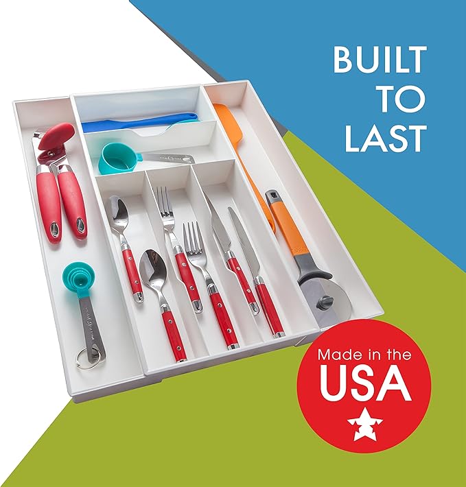 Dial Industries Expandable Silverware, Utensil and Cutlery Kitchen Drawer Organizer Tray