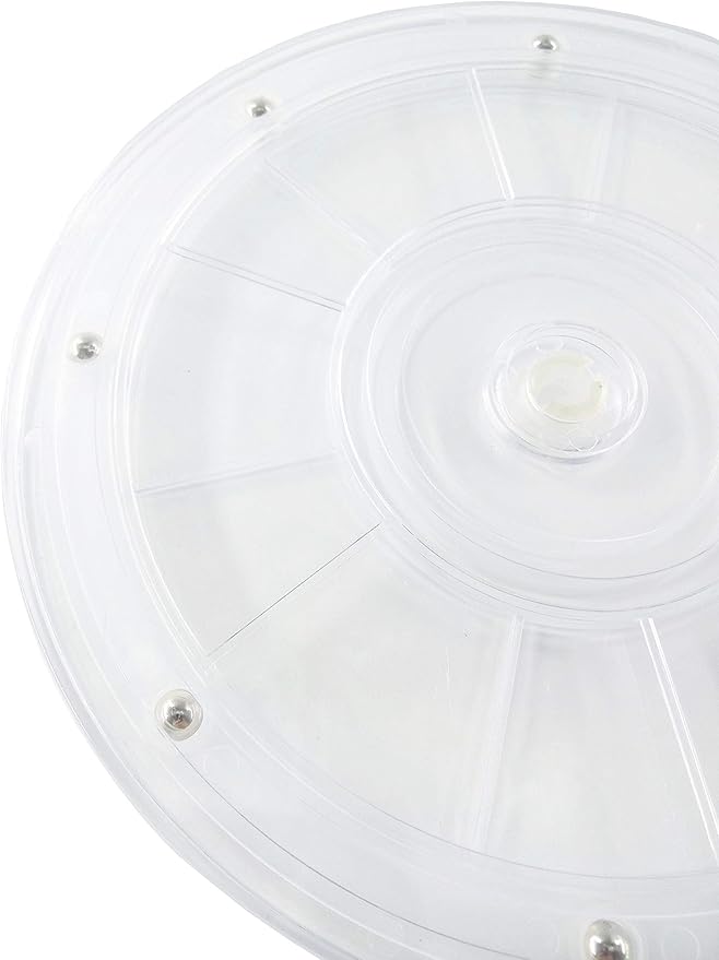FixtureDisplays® 8" Clear Plastic Spinner Lazy Susan Turntable Organizer for Spice Rack Table Cake Kitchen Pantry Decorating 16973-FBA