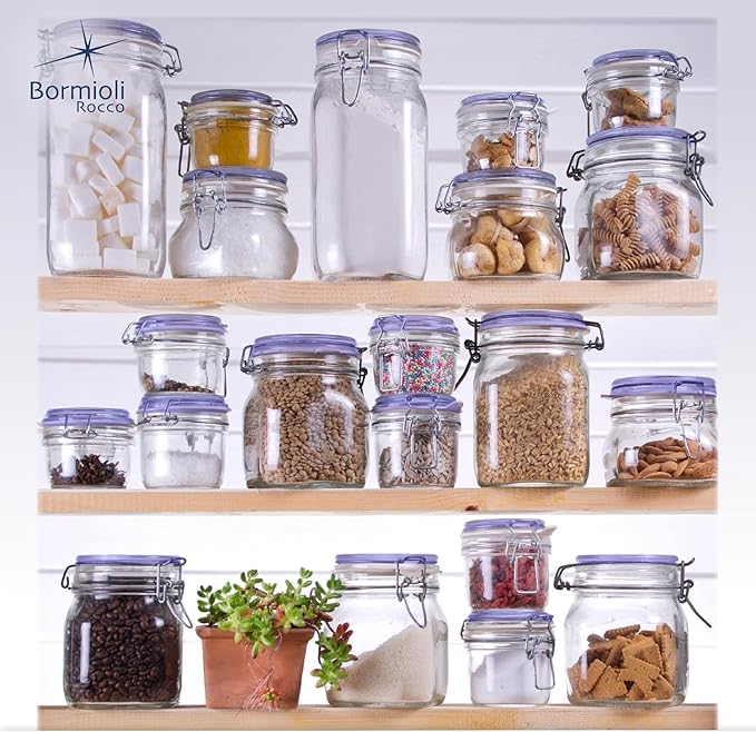 Bormioli Rocco Fido Jar - 1.5 Liter (50.75 oz.) - Blue Lid