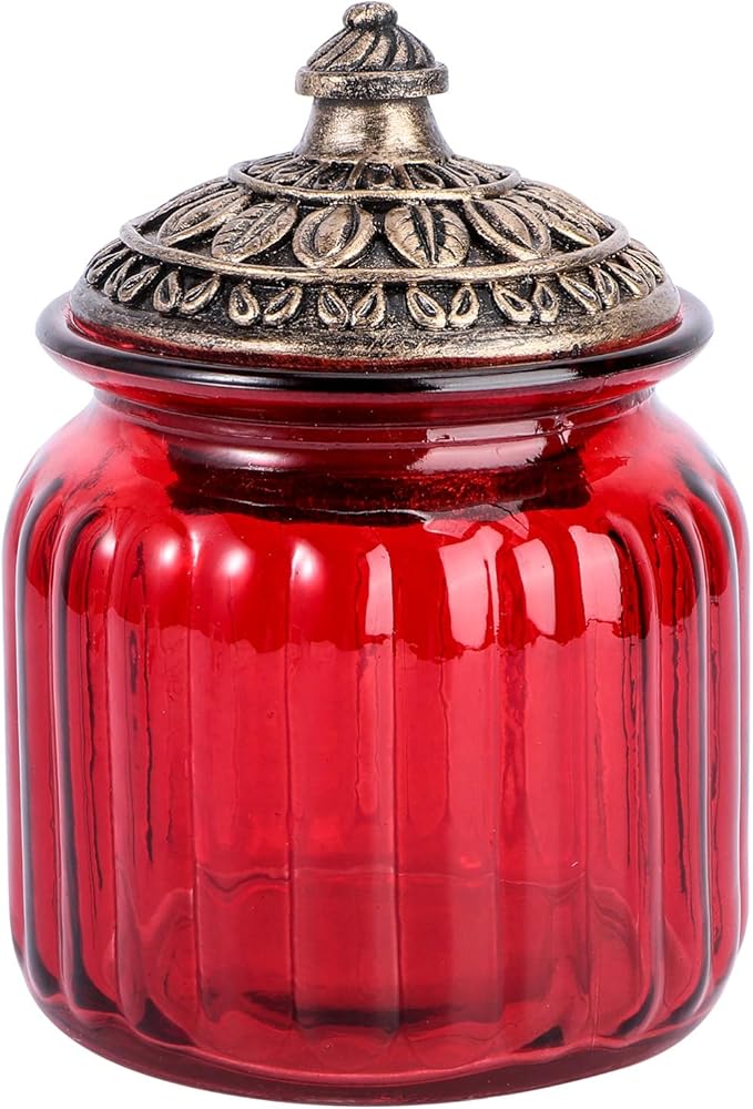 BESPORTBLE 1pc Red Airtight Jar Sealed Jar Sealed Canister Storage Can Storage Container Sealed Bottle Glass Can Glass Jar Sealing Can Tea Jar Storage Jar Storage Tank Food Container