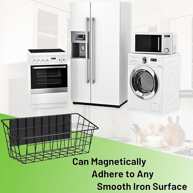 Ofiray-home Magnetic Shelf for Fridge, Seasoning Organizer with Strong Magnets for Kitchen Storage Organization, Moveable Magnetic Spice Rack for Refrigerator, Whiteboard, Kitchen Counter, Cabinet