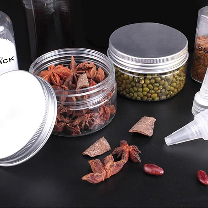 Portable Empty Spice Set, 3 Size Camping Travel Spice Bottles Moisture Proof Condiment Container with Lid, Go for Picnic Weekend Travel, Hunting and Camping with Friends