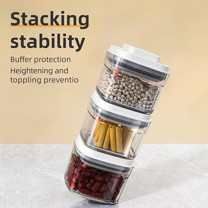 Food Storage Jars with POP-UP Lids- 3 Piece(0.35qt / 11oz),Airtight Food Storage Containers,Storage for Milk Powder Coffee Candy Noodles Nuts for candy