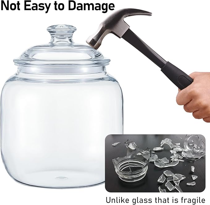 Acrylic Airtight Cookie Jar Clear Apothecary Jar with lid,Ideal Food Storage Jar Food Canister Decorative storage canisters with lids for Kitchen,Home,Bathroom,Wedding Decor,125OZ